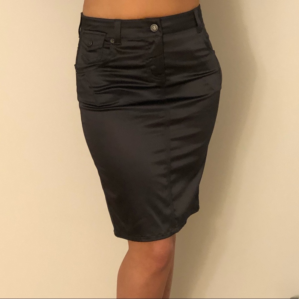 Galliano satin knee length skirt